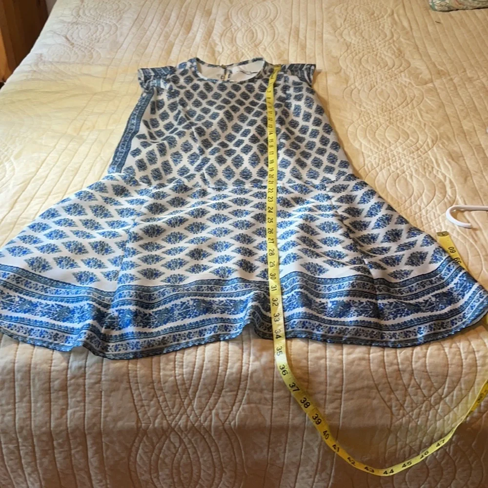 Madewell Blue Print  Silky  Scarf look Dress Size XXS - Picture 13 of 14